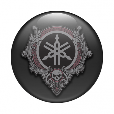 Yamaha Emblem Silicone Sticker Skull Artwork Dark Grey