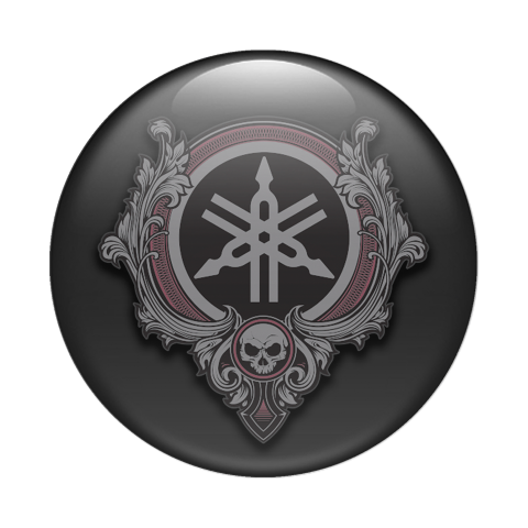 Yamaha Emblem Silicone Sticker Skull Artwork Dark Grey