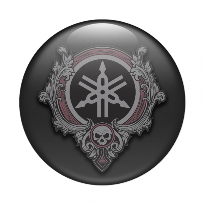 Yamaha Emblem Silicone Sticker Skull Artwork Dark Grey