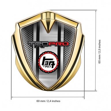 Toyota TRD Bodyside Emblem Badge Gold Industrial Grate Sport Motif