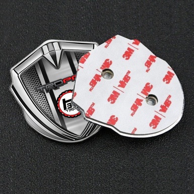 Toyota TRD Bodyside Emblem Badge Silver Industrial Grate Sport Motif