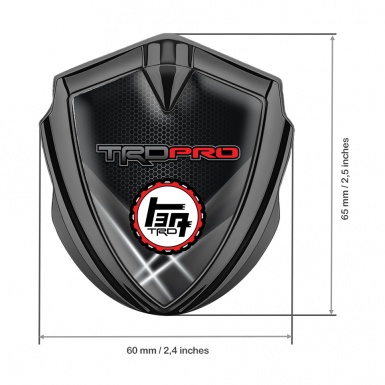 Toyota TRD Bodyside Domed Emblem Graphite Grey Hex Light Effect