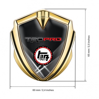 Toyota TRD Bodyside Domed Emblem Gold Grey Hex Light Effect