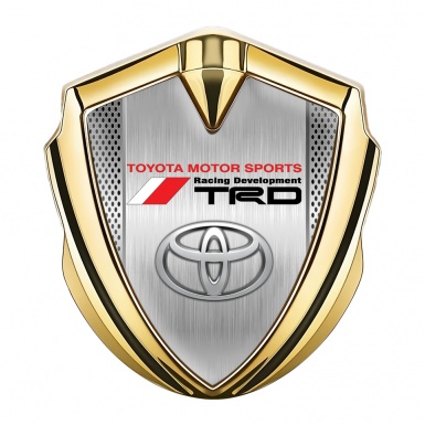 Toyota TRD Emblem Self Adhesive Gold Light Grate Brushed Pattern