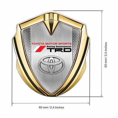 Toyota TRD Emblem Self Adhesive Gold Light Grate Brushed Pattern