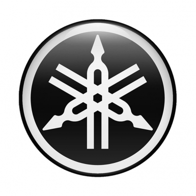 Yamaha Emblem Silicone Sticker Classic Black White