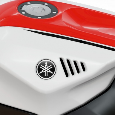Yamaha Emblem Silicone Sticker Classic Black White