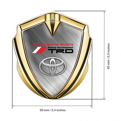 Toyota TRD Bodyside Emblem Badge Gold Brushed Aluminum Edition