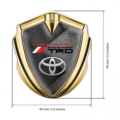 Toyota TRD Bodyside Domed Emblem Gold Tears Effect Oval Design