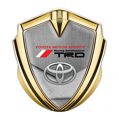 Toyota TRD Metal Emblem Self Adhesive Gold Asphalt Racing Motif