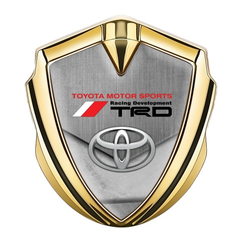 Toyota TRD Metal Emblem Self Adhesive Gold Asphalt Racing Motif