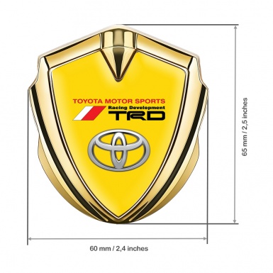 Toyota TRD Bodyside Emblem Self Adhesive Gold Yellow Base Oval Motif