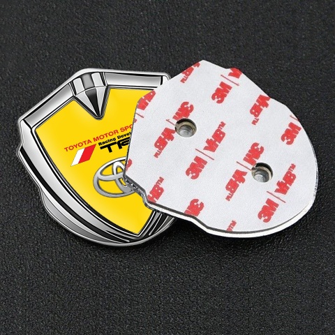 Toyota TRD Bodyside Emblem Self Adhesive Silver Yellow Base Oval Motif