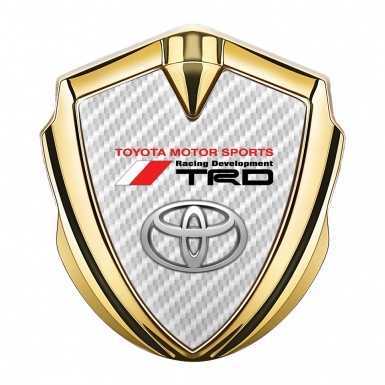 Toyota TRD Emblem Fender Badge Gold White Carbon Sports Edition