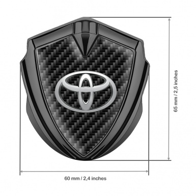 Toyota Emblem Self Adhesive Graphite Black Carbon Chrome Classic Design
