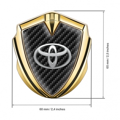 Toyota Emblem Self Adhesive Gold Black Carbon Chrome Classic Design