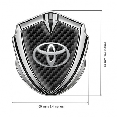 Toyota Emblem Self Adhesive Silver Black Carbon Chrome Classic Design