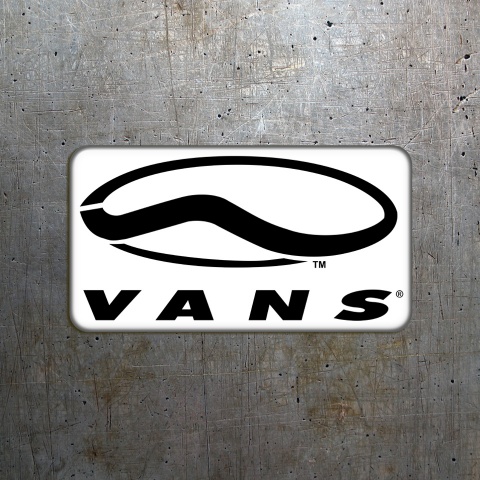 Vans Stickers Silicone White with Black Logo 2 pcs