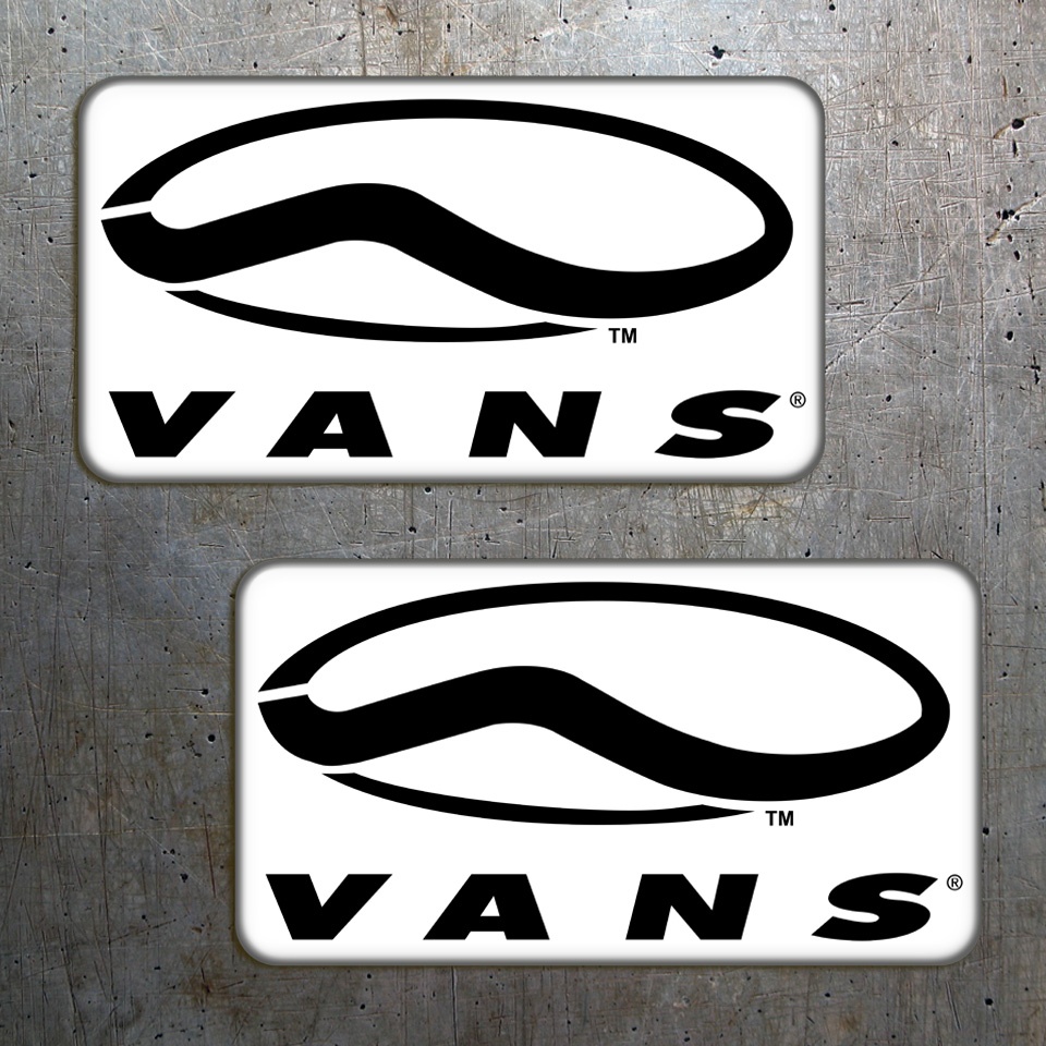 Vans Stickers White with Logo pcs | Skate Domed | Stickers | X-Sticker