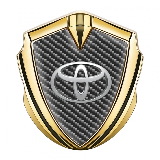 Toyota Bodyside Domed Emblem Gold Dark Carbon Metallic Oval Edition