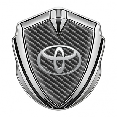 Toyota Bodyside Domed Emblem Silver Dark Carbon Metallic Oval Edition