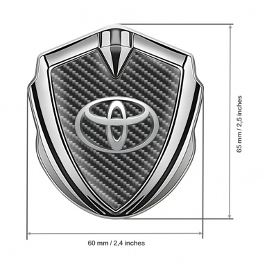 Toyota Bodyside Domed Emblem Silver Dark Carbon Metallic Oval Edition
