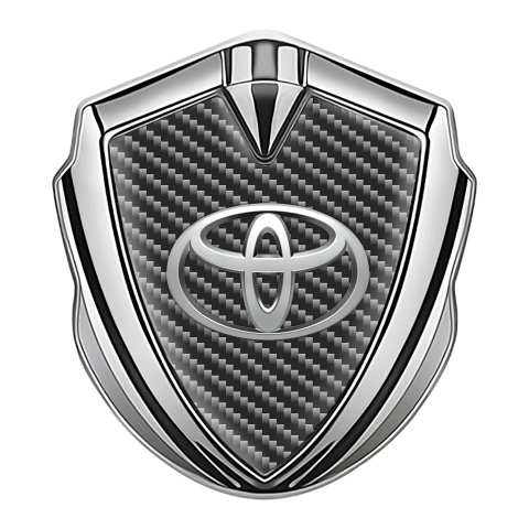 Toyota Bodyside Domed Emblem Silver Dark Carbon Metallic Oval Edition