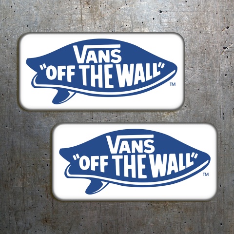 Vans Off The Wall Stickers Silicone White Blue 2 pcs