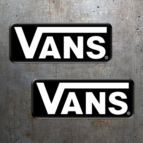 Vans Silicone Black Sticker with White Classic Logo 2 pcs