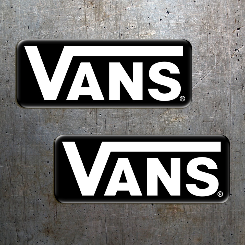 Vans Silicone Black with White Classic Logo 2 pcs | Skate Domed stickers | Stickers |