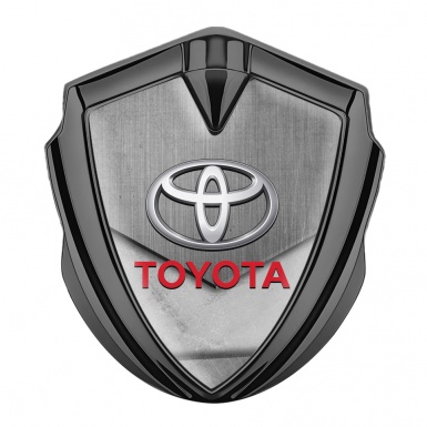 Toyota Bodyside Emblem Badge Graphite Stone Crest Red Characters Logo