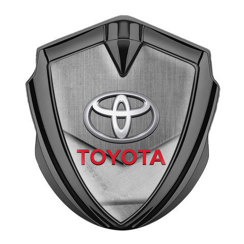 Toyota Bodyside Emblem Badge Graphite Stone Crest Red Characters Logo