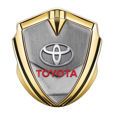 Toyota Bodyside Emblem Badge Gold Stone Crest Red Characters Logo