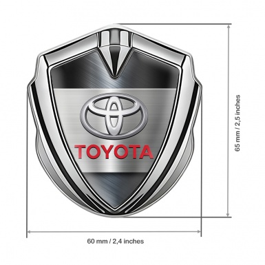 Toyota Trunk Emblem Badge Silver Bluish Metallic Surface Oval Logo