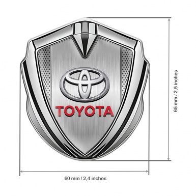 Toyota Bodyside Emblem Self Adhesive Silver Steel Pattern Oval Logo
