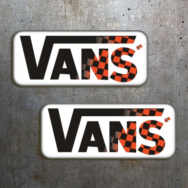 Vans Silicone Sticker White with Black Orange Final Flag 2 pcs