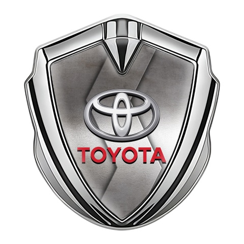 Toyota Metal Emblem Self Adhesive Silver Metallic Template Oval Logo