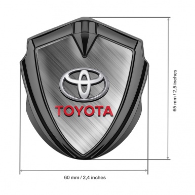 Toyota 3D Car Metal Domed Emblem Graphite Brushed Steel Oval Design