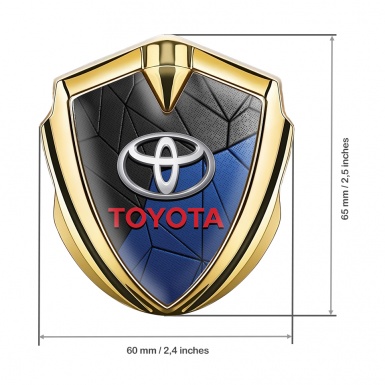 Toyota Bodyside Badge Self Adhesive Gold Blue Mosaic Pattern Edition