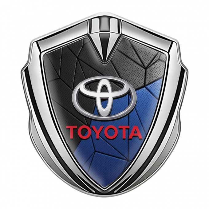Toyota Bodyside Badge Self Adhesive Silver Blue Mosaic Pattern Edition