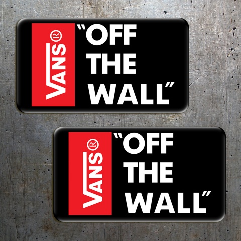 Vans Silicone Stickers Off The Wall Black Red 2 pcs