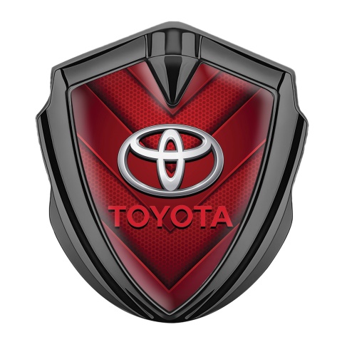 Toyota Emblem Fender Badge Graphite Crimson Mesh Plates Oval Logo