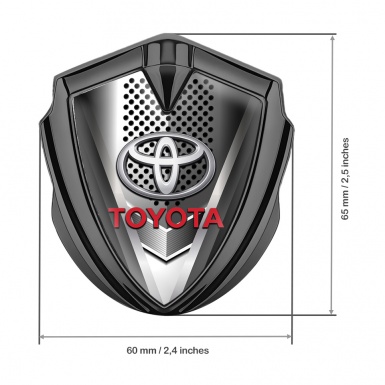 Toyota Fender Emblem Badge Graphite Futuristic Metal Pattern Elliptic Logo
