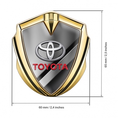 Toyota 3D Car Metal Domed Emblem Gold Metallic Template Oval Logo