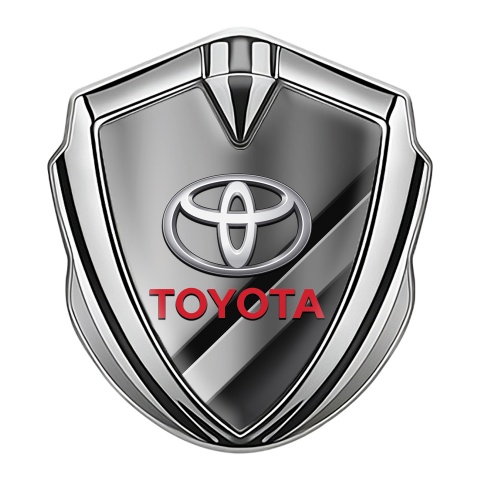 Toyota 3D Car Metal Domed Emblem Silver Metallic Template Oval Logo