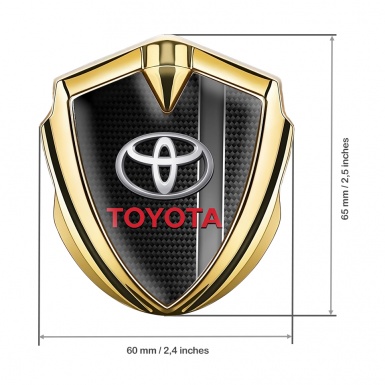 Toyota Bodyside Badge Self Adhesive Gold Black Carbon Grey Stripe