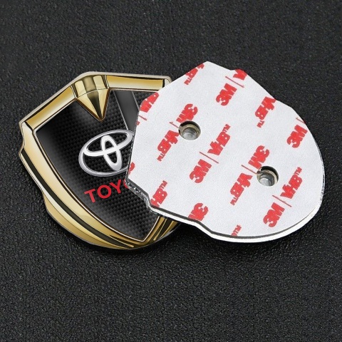 Toyota Bodyside Badge Self Adhesive Gold Black Carbon Grey Stripe