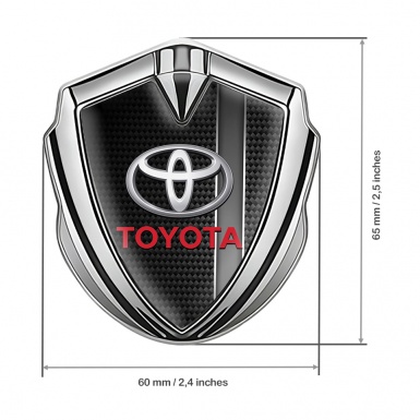 Toyota Bodyside Badge Self Adhesive Silver Black Carbon Grey Stripe