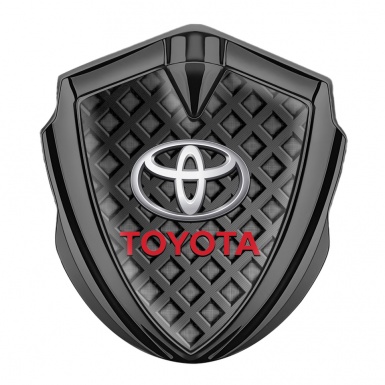 Toyota Emblem Self Adhesive Graphite Waffle Effect Red Characters Edition
