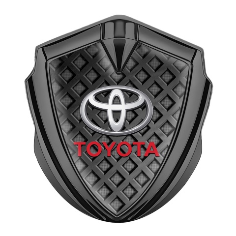 Toyota Emblem Self Adhesive Graphite Waffle Effect Red Characters Edition